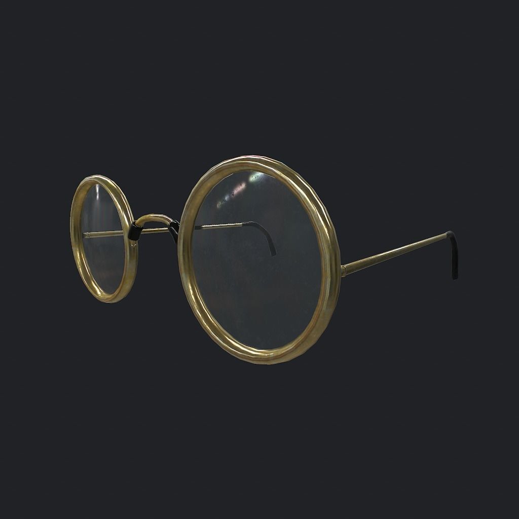 Old Glasses V1 pbr Low-poly 3D model_5