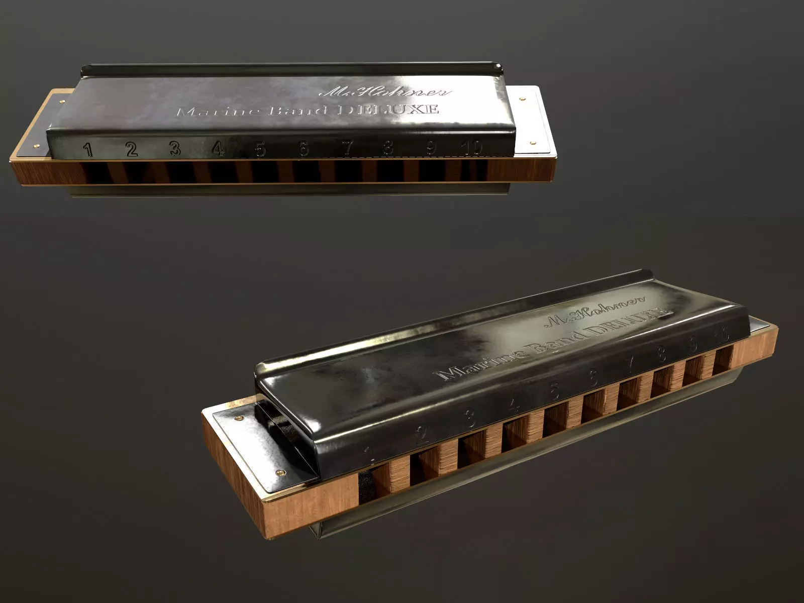 Harmonica 3D model 3D model