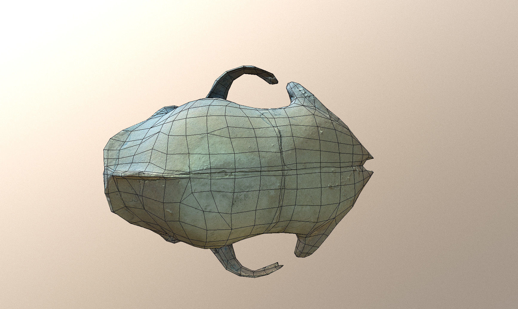Photorealistic scanned small skull of rodent  Low-poly 3D model_20