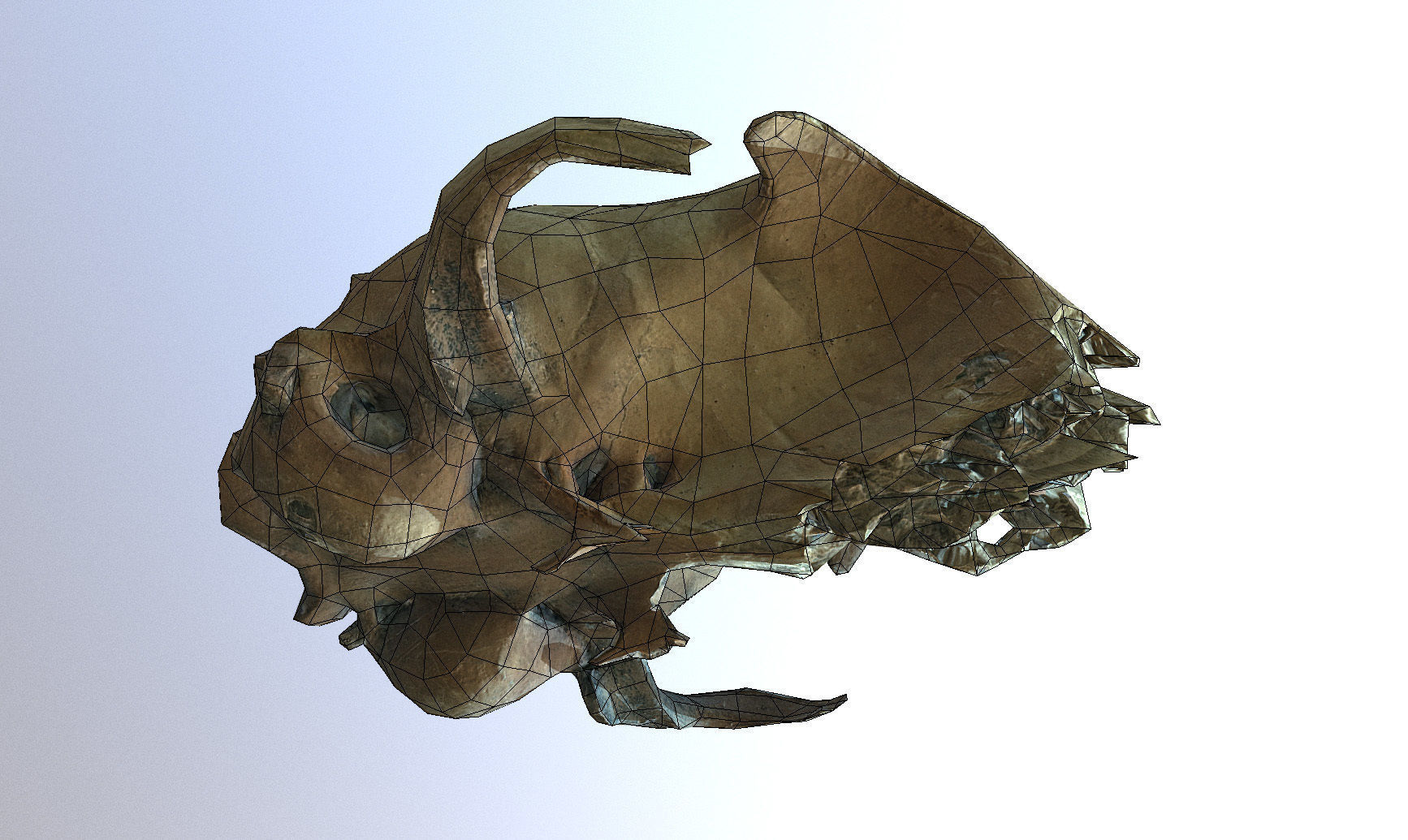 Photorealistic scanned small skull of rodent  Low-poly 3D model_1