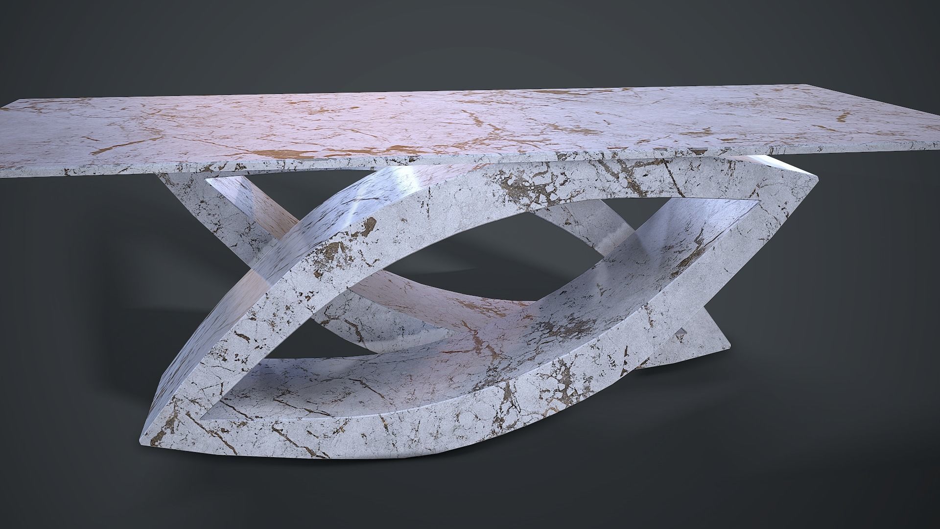 Table - Granite Free low-poly 3D model_2
