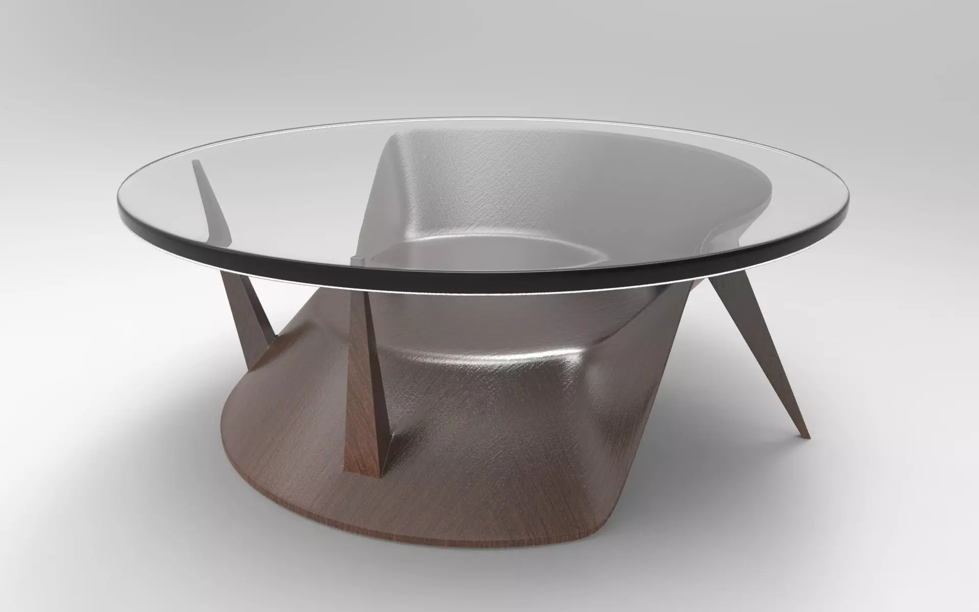 3D Table coffee with glass top Free low-poly 3D model_0