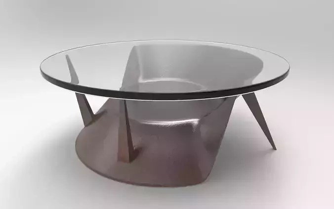 3D Table coffee with glass top Free low-poly 3D model