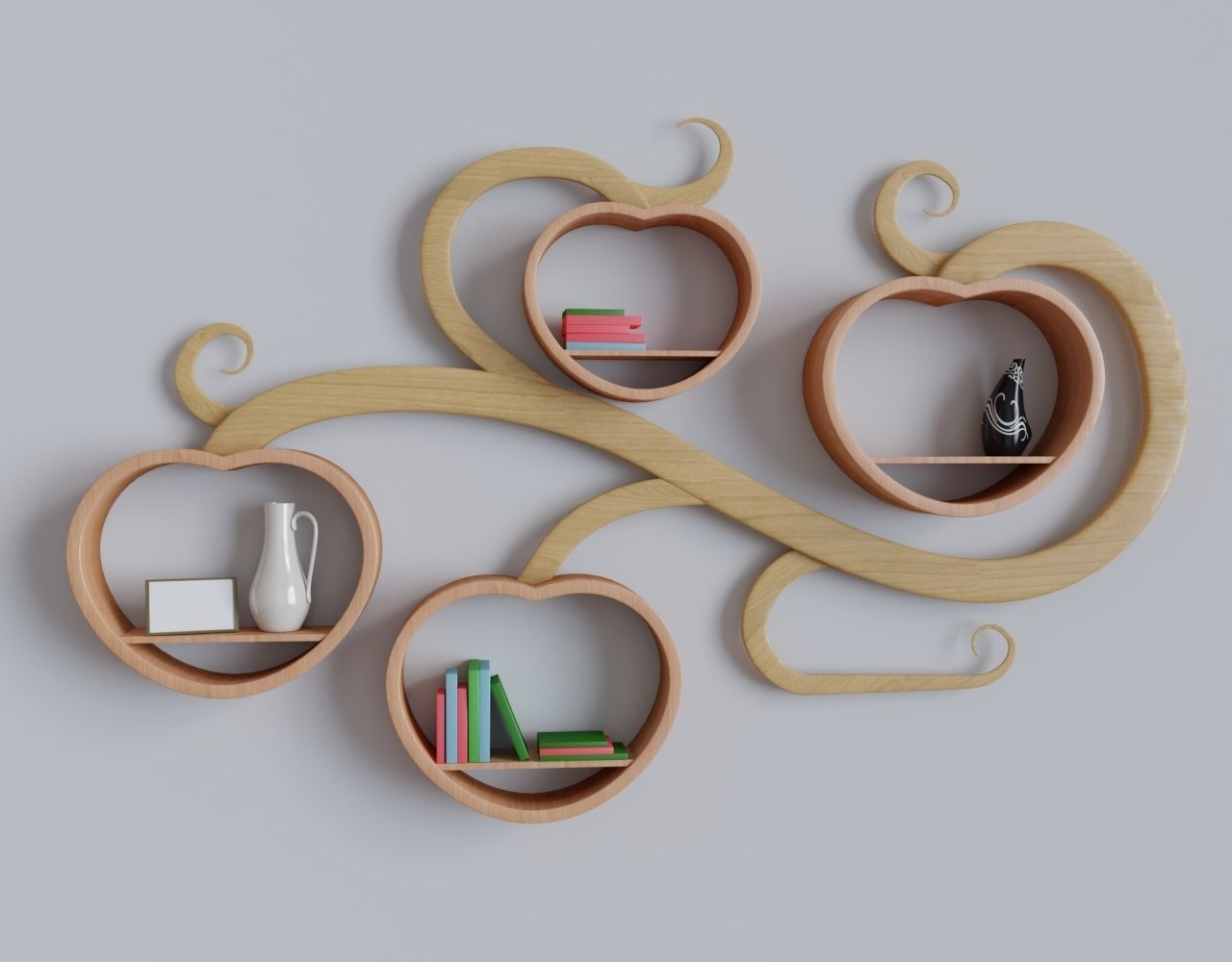 A set of original bookshelves 3D model_3