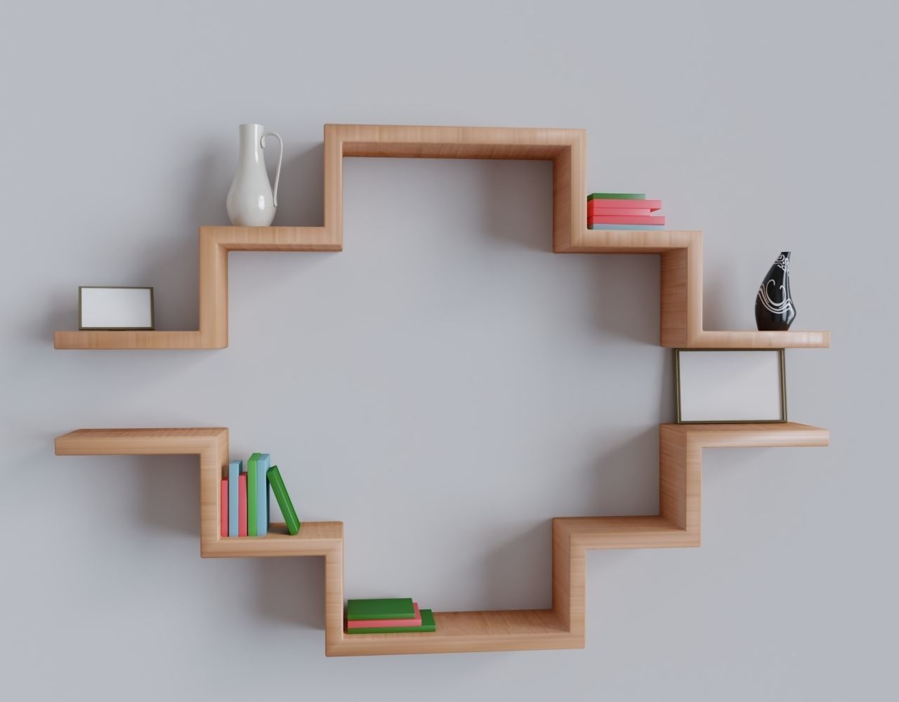 A set of original bookshelves 3D model_1