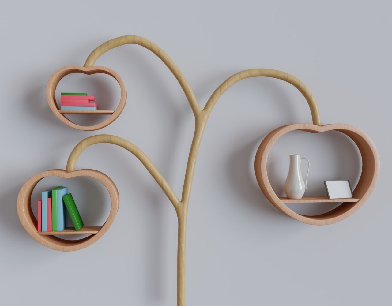 A set of original bookshelves 3D model_5