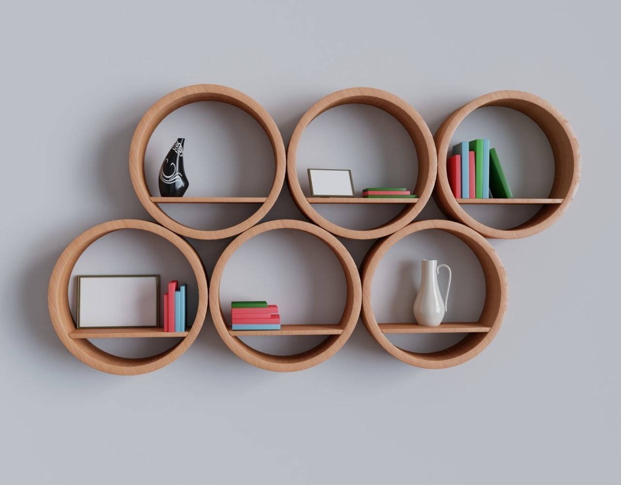 A set of original bookshelves 3D model_7