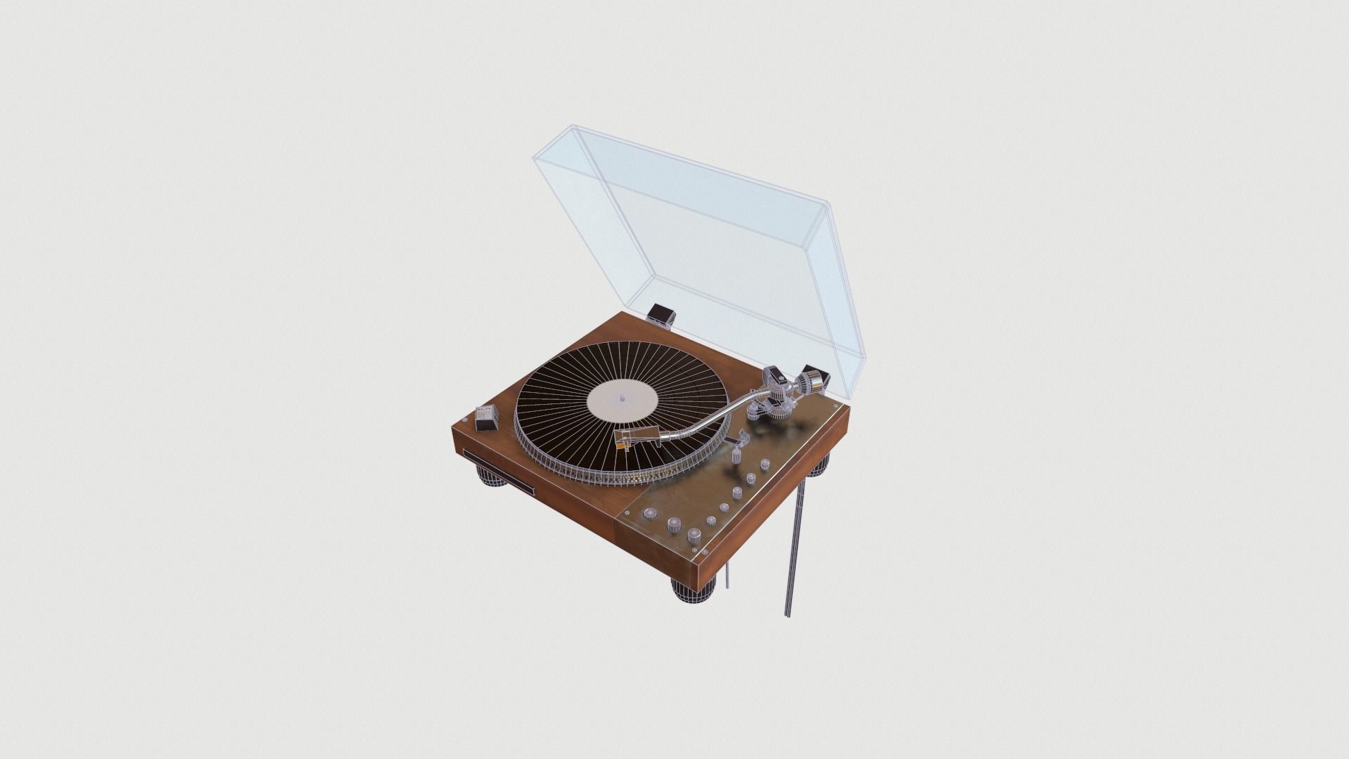 Vinyl Player Low-poly 3D model_13