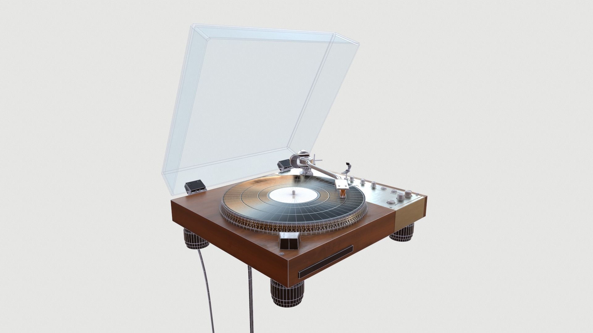 Vinyl Player Low-poly 3D model_3