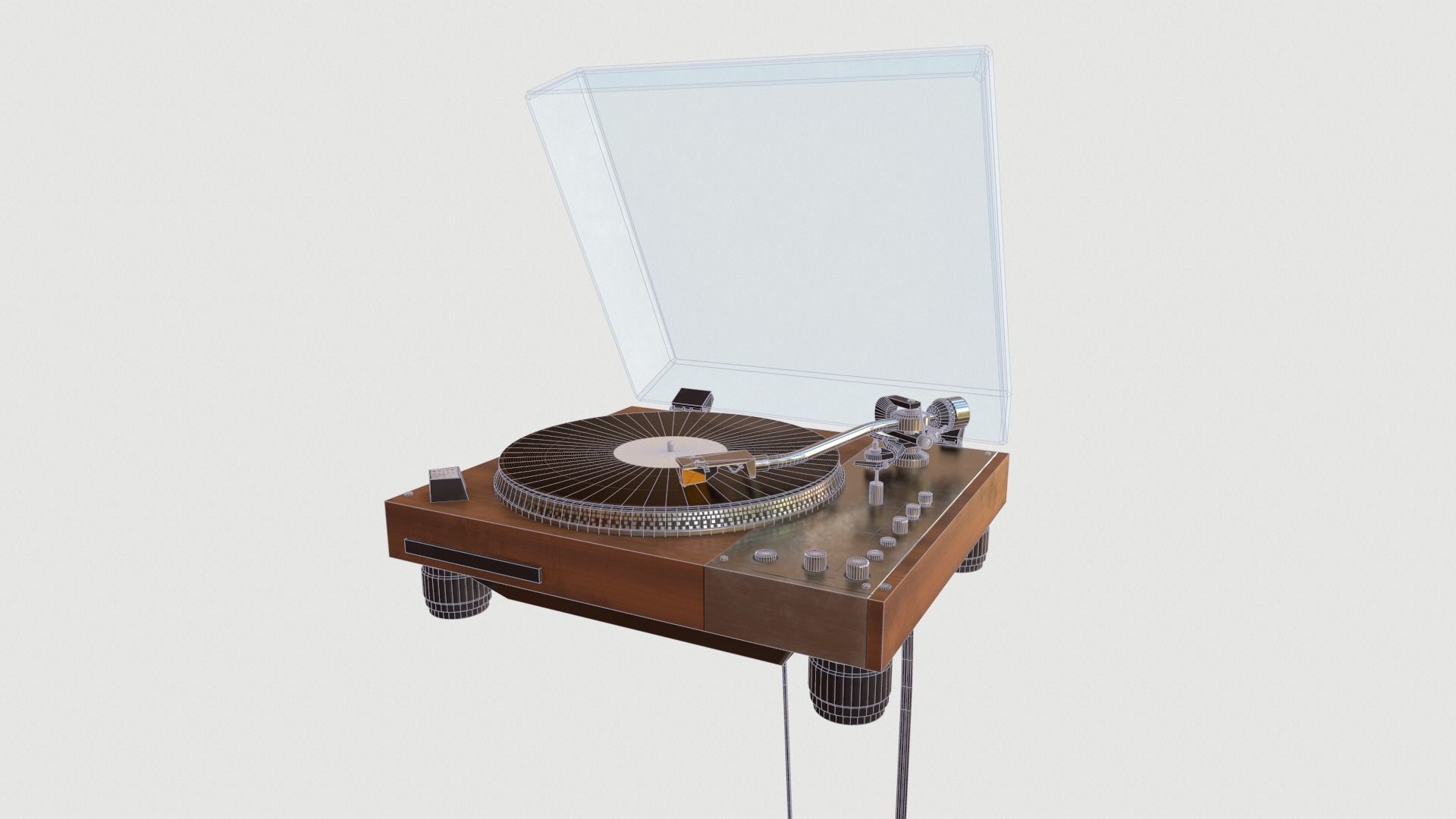 Vinyl Player Low-poly 3D model_1