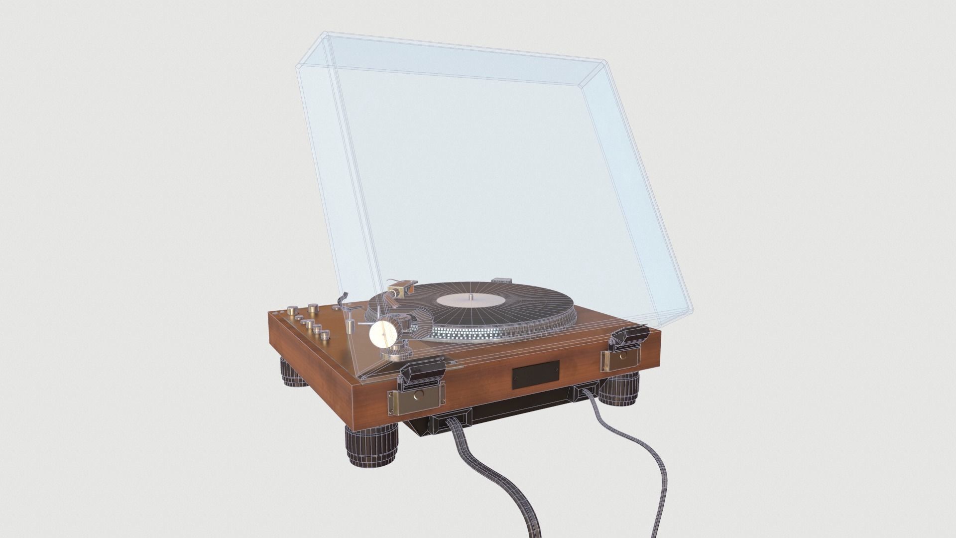 Vinyl Player Low-poly 3D model_5