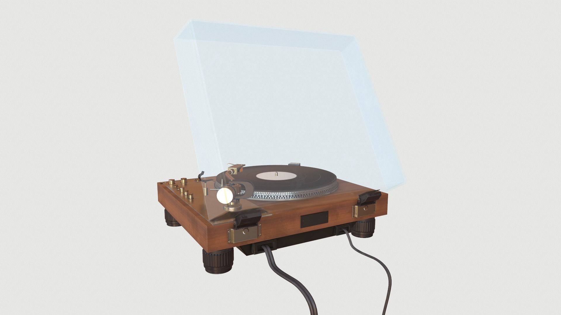 Vinyl Player Low-poly 3D model_4