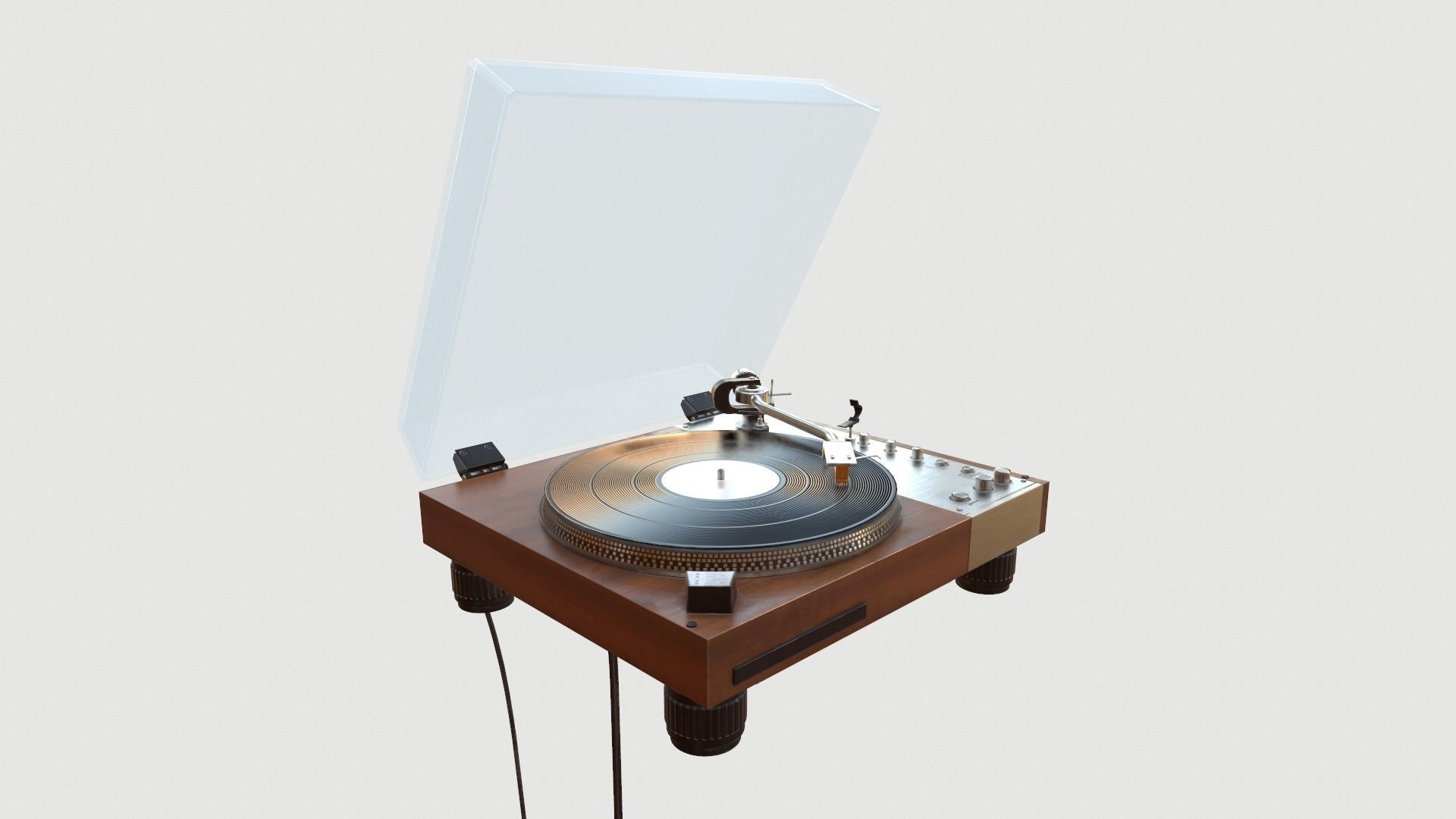 Vinyl Player Low-poly 3D model_2