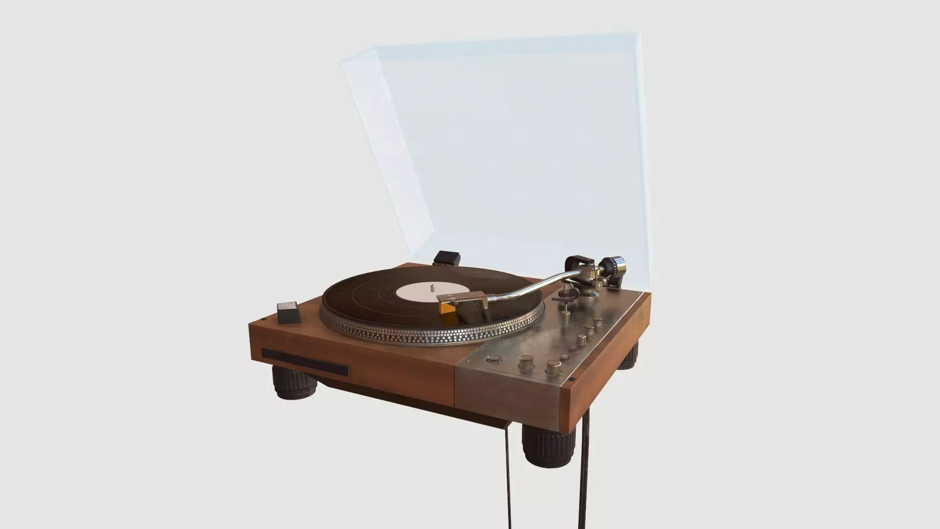 Vinyl Player Low-poly 3D model_0
