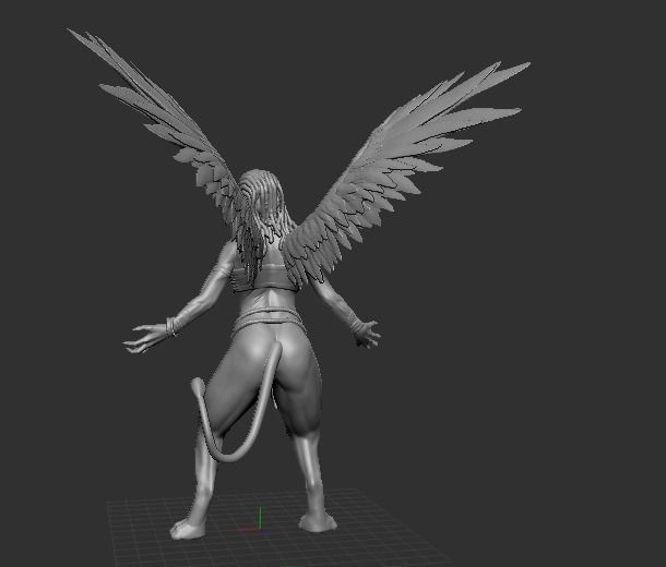 woman with wings 3D print model_1