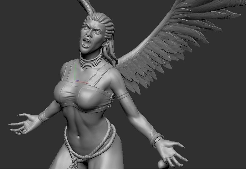 woman with wings 3D print model_3