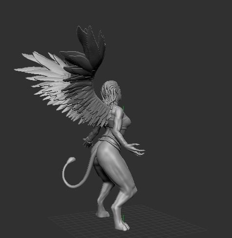 woman with wings 3D print model_2