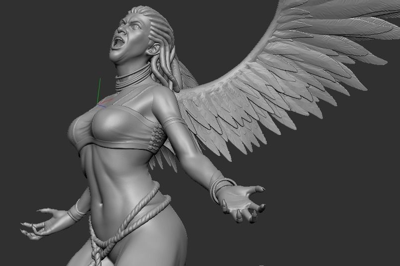 woman with wings 3D print model_4