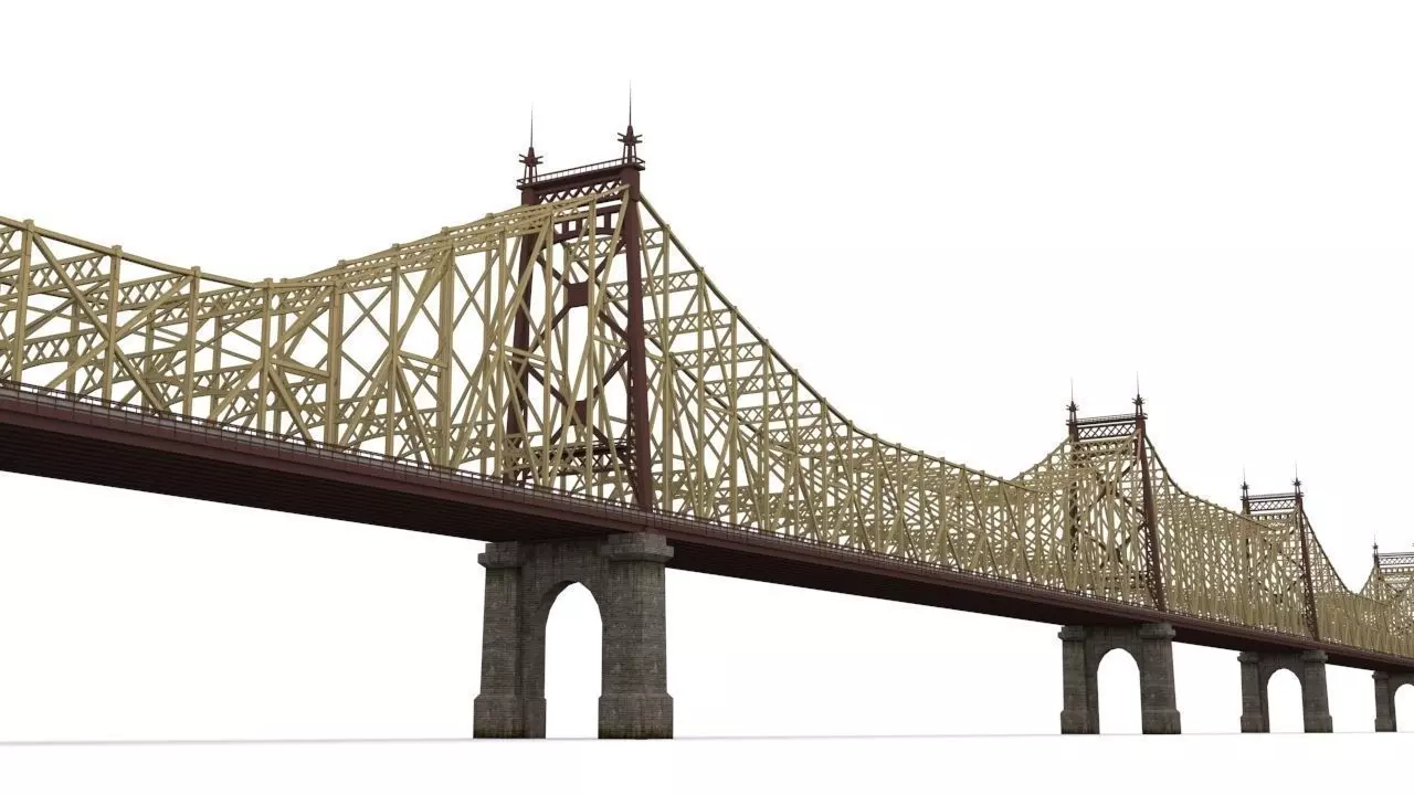Queensboro Bridge Low-poly 3D model_0