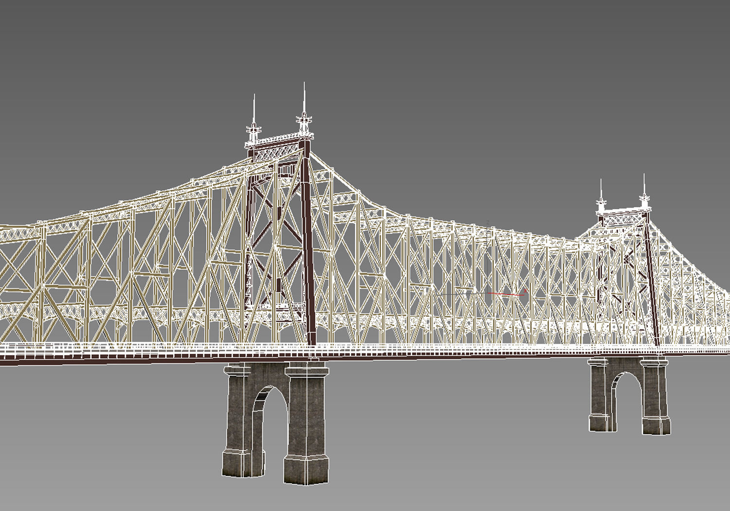 Queensboro Bridge Low-poly 3D model_7