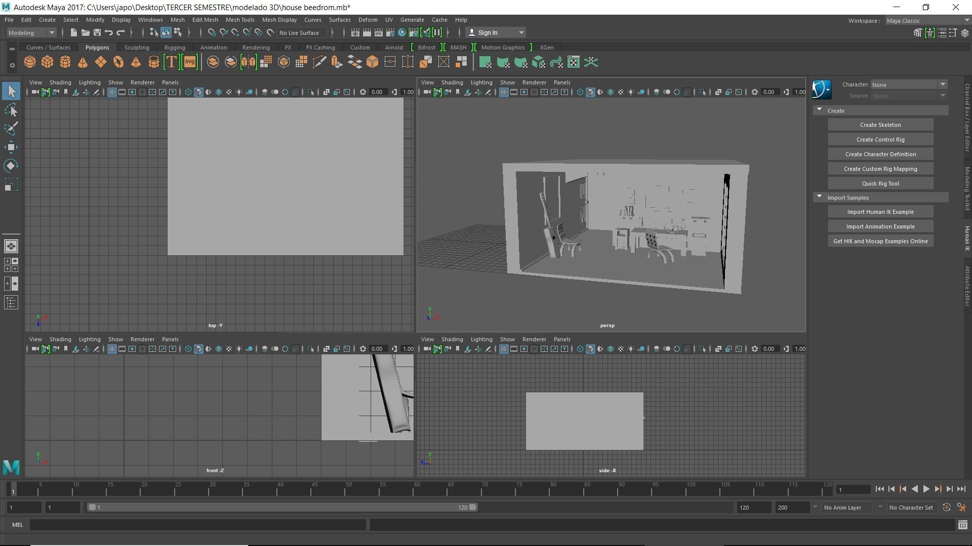 house beedrom Low-poly 3D model_1