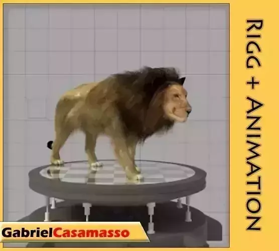 Lion Rigged 3D model