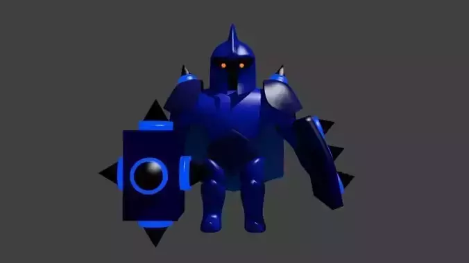 Blue armature with rigging