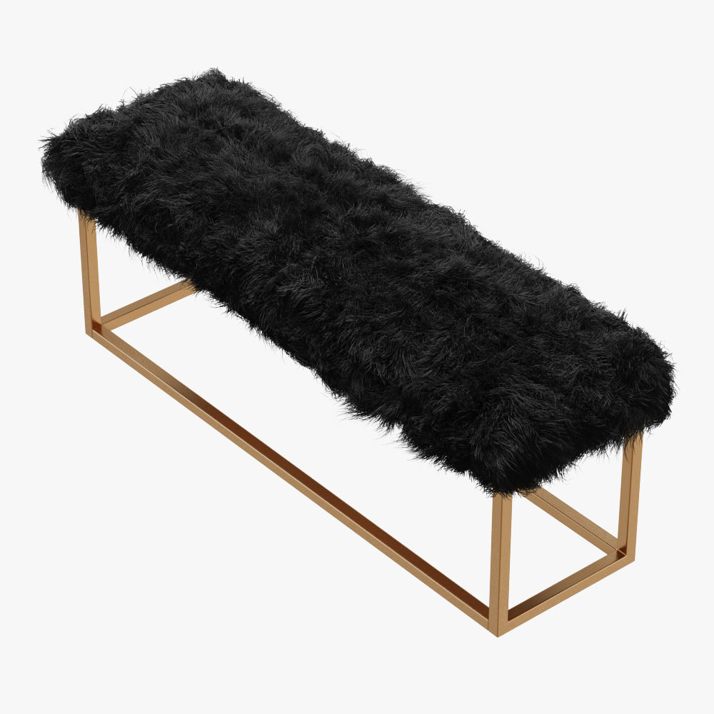 Mabel Upholstered Bench 3D model_2