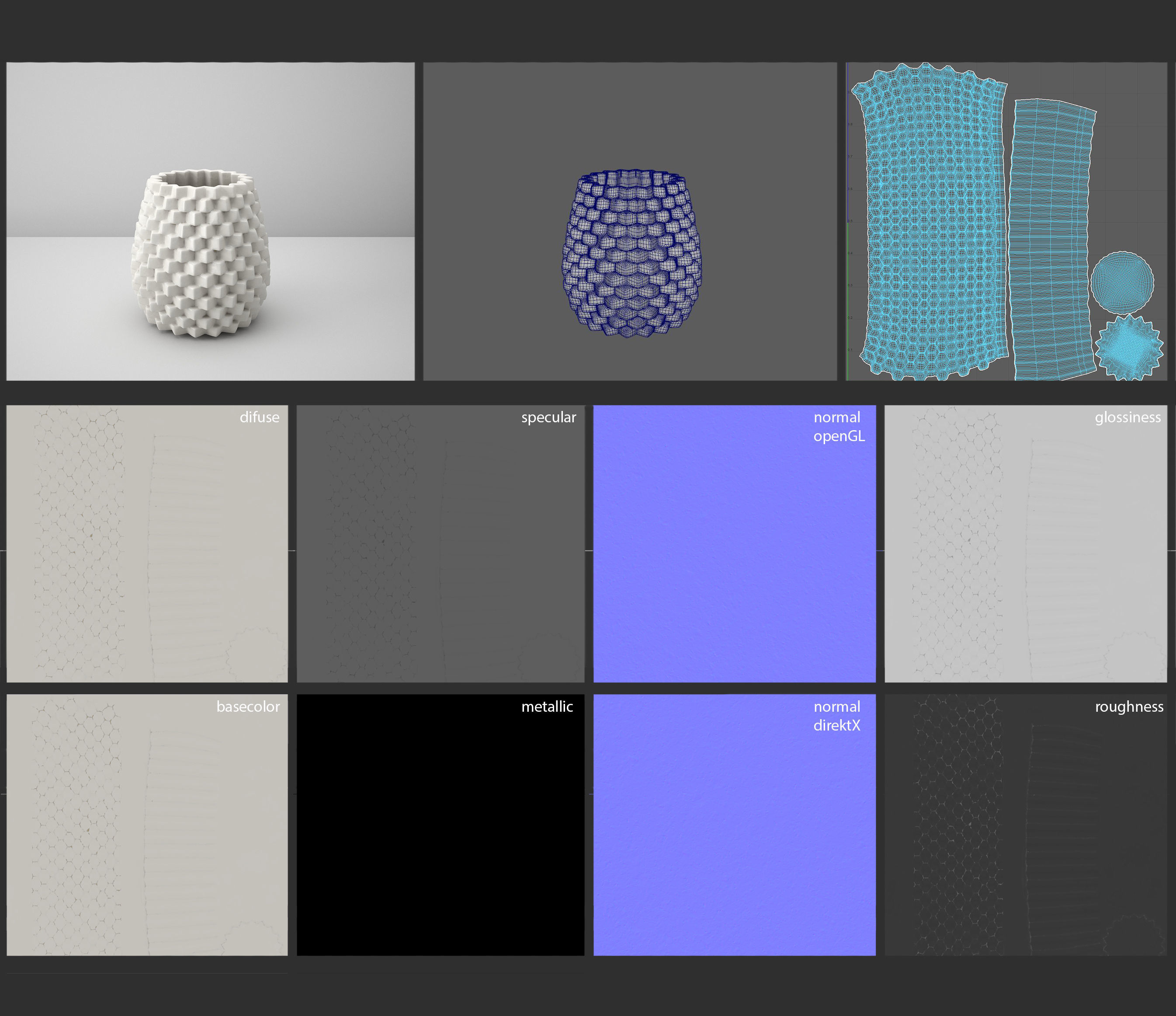 Deco Vase Ana 3D model_2