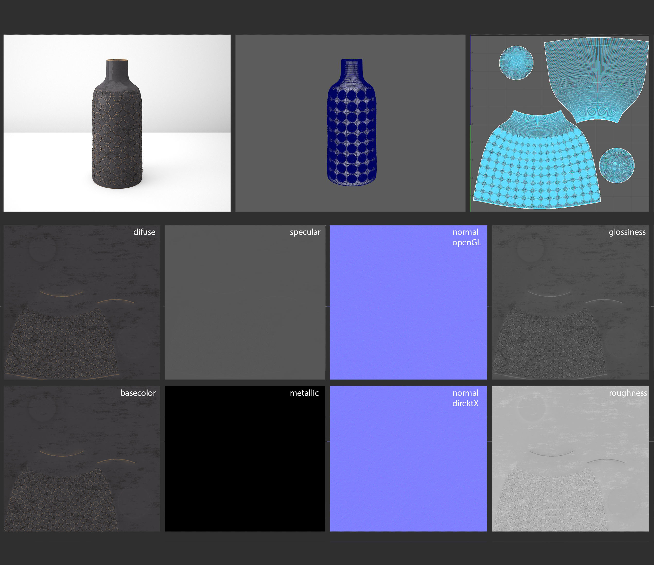 Deko Vase Bella 3D model_2