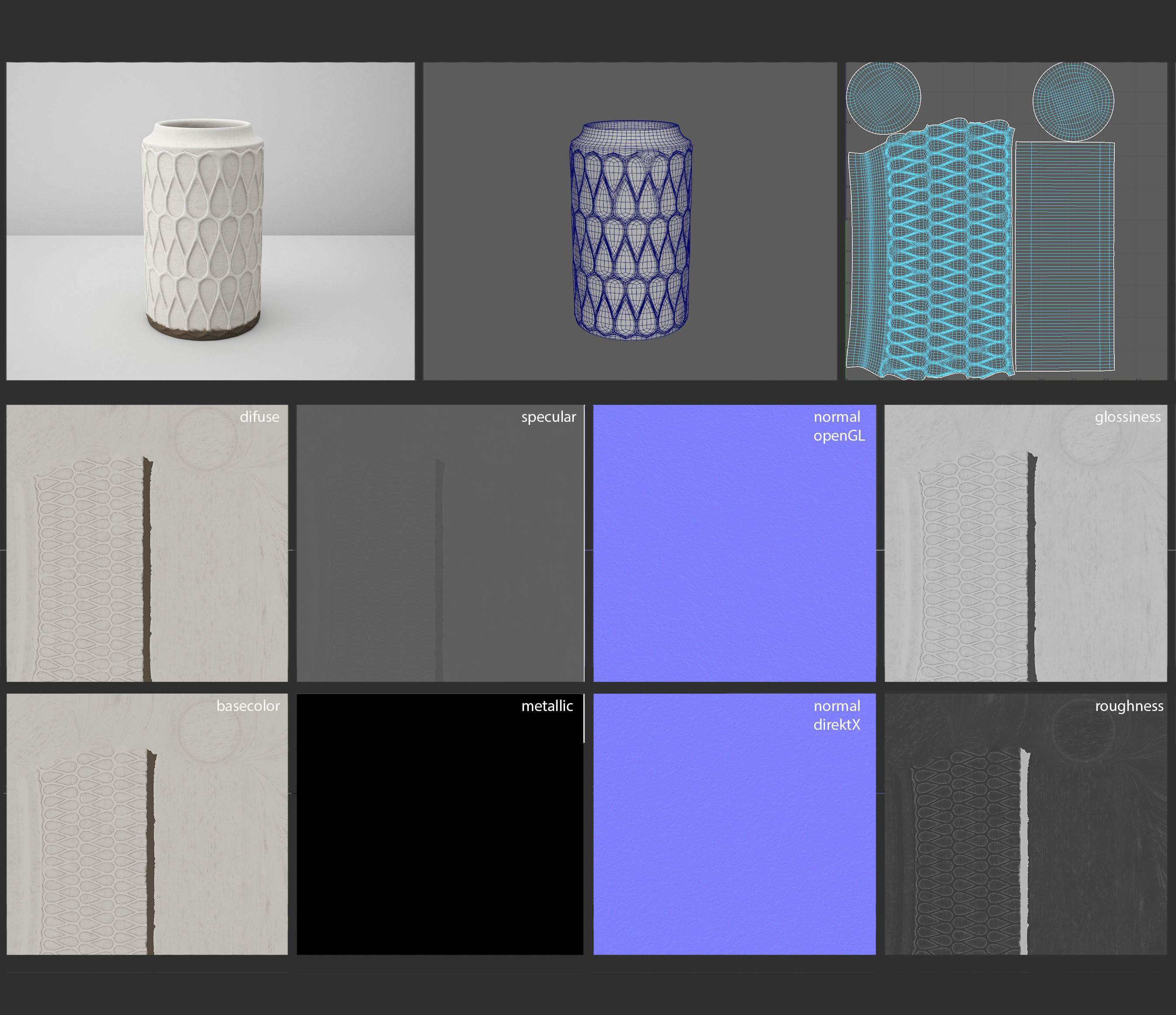 Deco Vase Lara 3D model_2