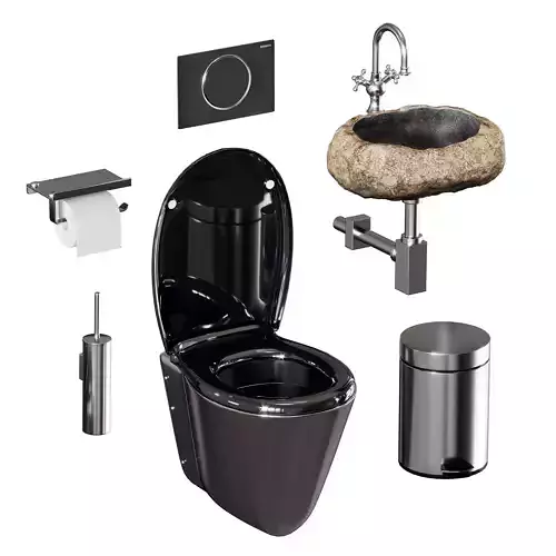 Set of sanitary ware and accessories for bathroom v2