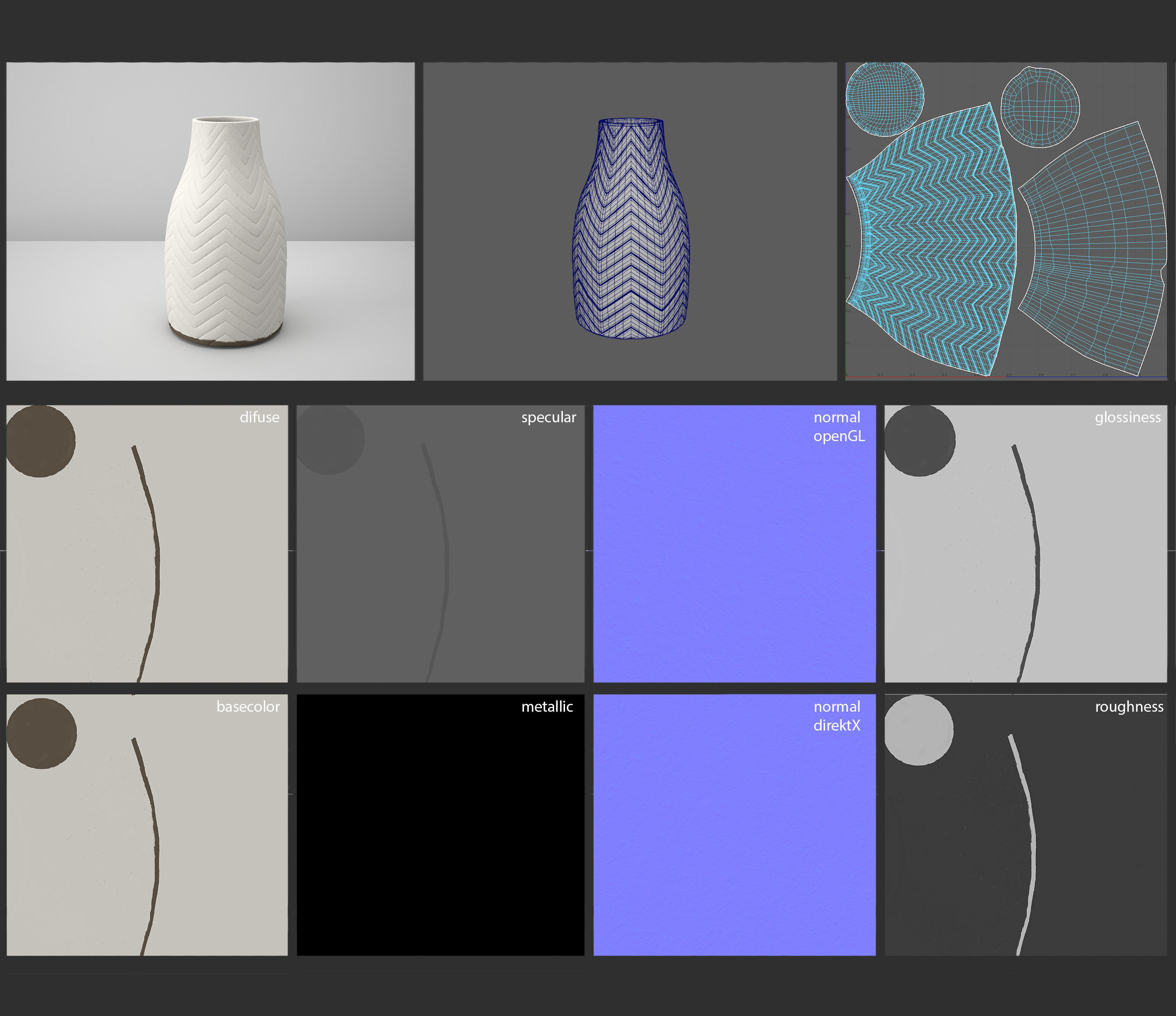 Deco Vase Laura 3D model_2