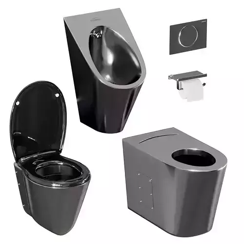 A set of sanitary ware and accessories for bathroom v3 Low-poly 3D model