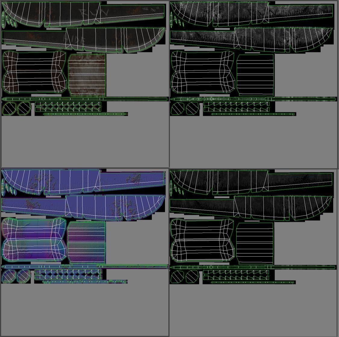 Wasteland Machete Game Ready Low-poly 3D model_4