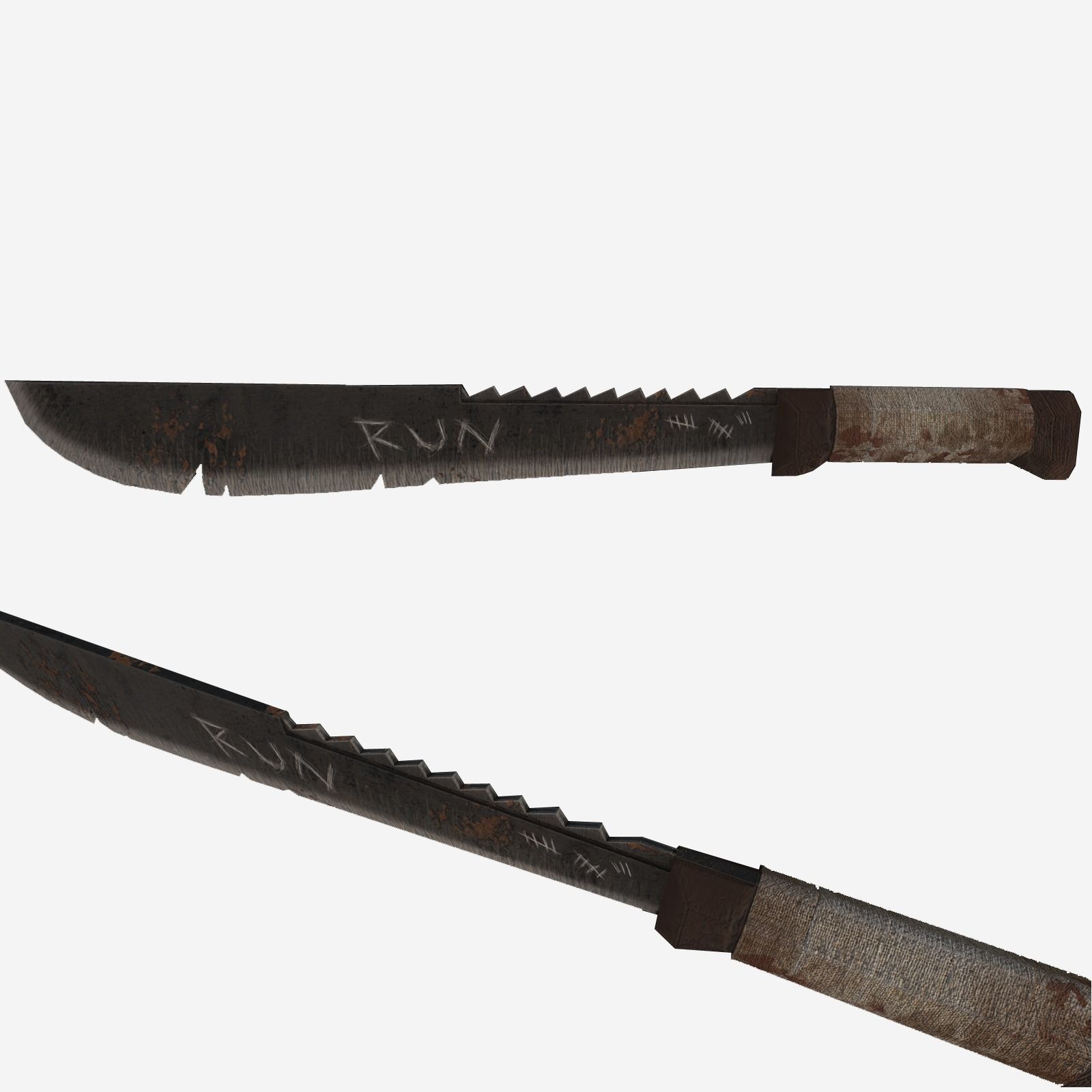 Wasteland Machete Game Ready Low-poly 3D model_2