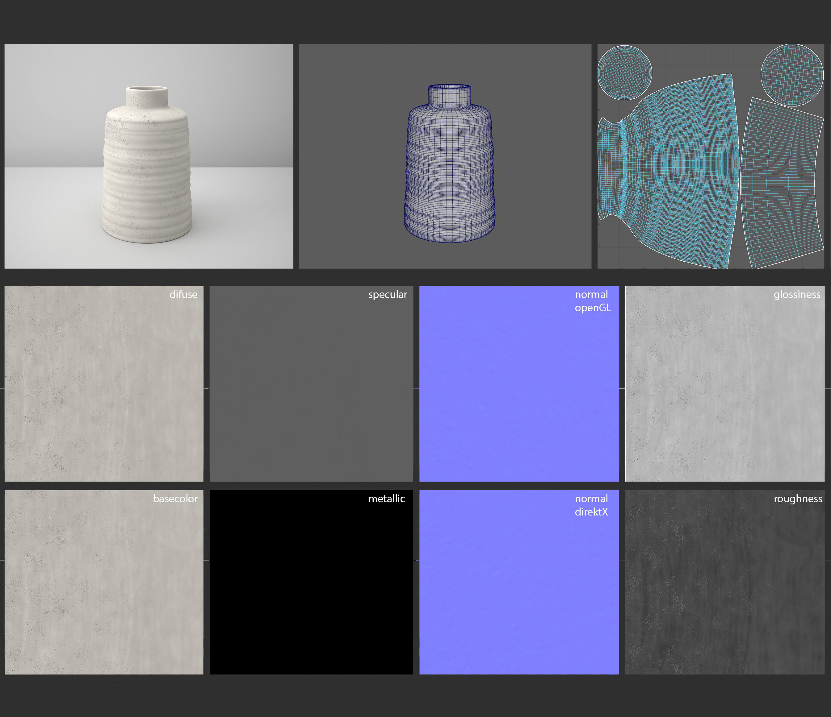 Deco Vase Tara 3D model_3