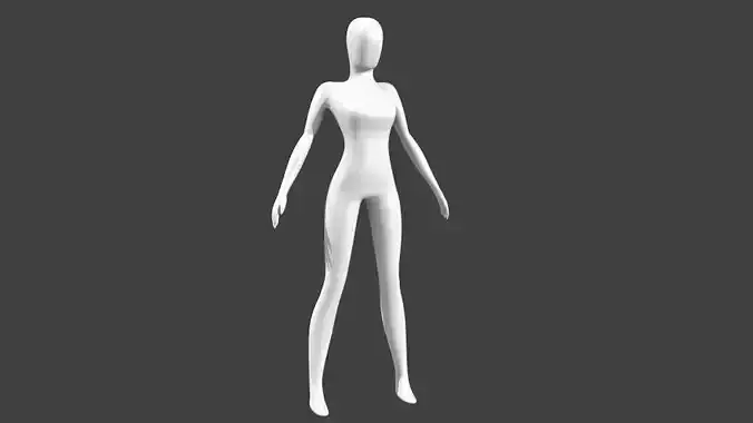 Low poly woman rigged