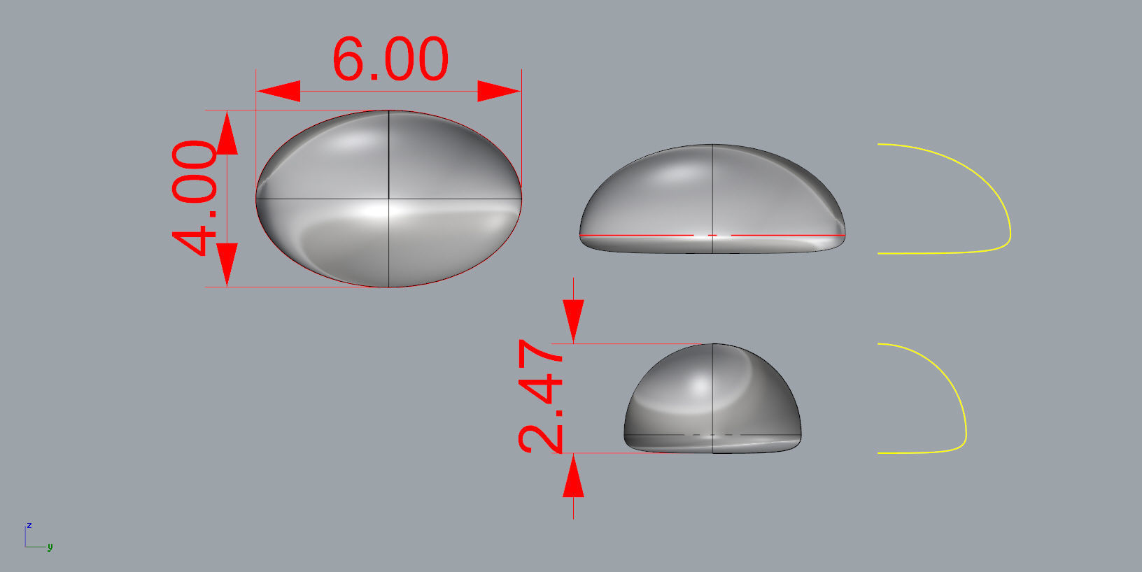 Couple of Oval Shape Cabochon Rings 3D print model_8