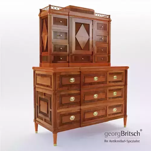 Louis XVI secretaire - Germany - later 18th century - Georg Brit 3D model