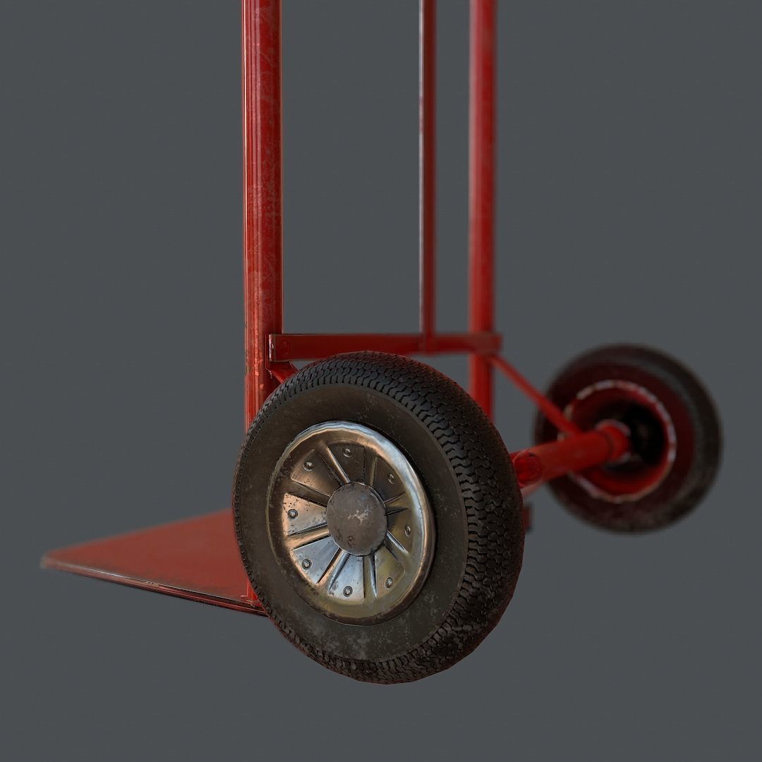 HandTrolley - Low Poly - Game ready hand truck Low-poly 3D model_3