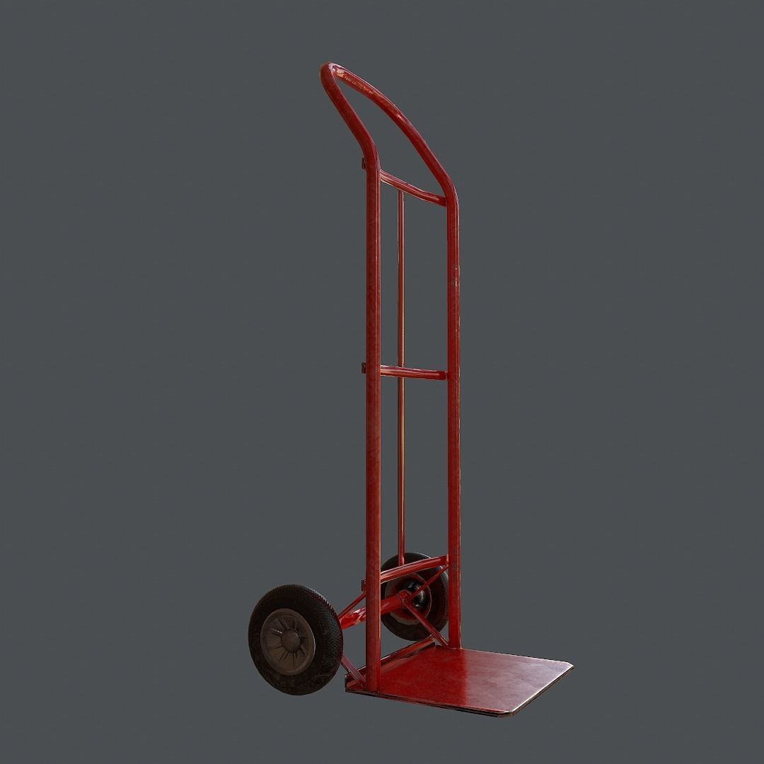 HandTrolley - Low Poly - Game ready hand truck Low-poly 3D model_1