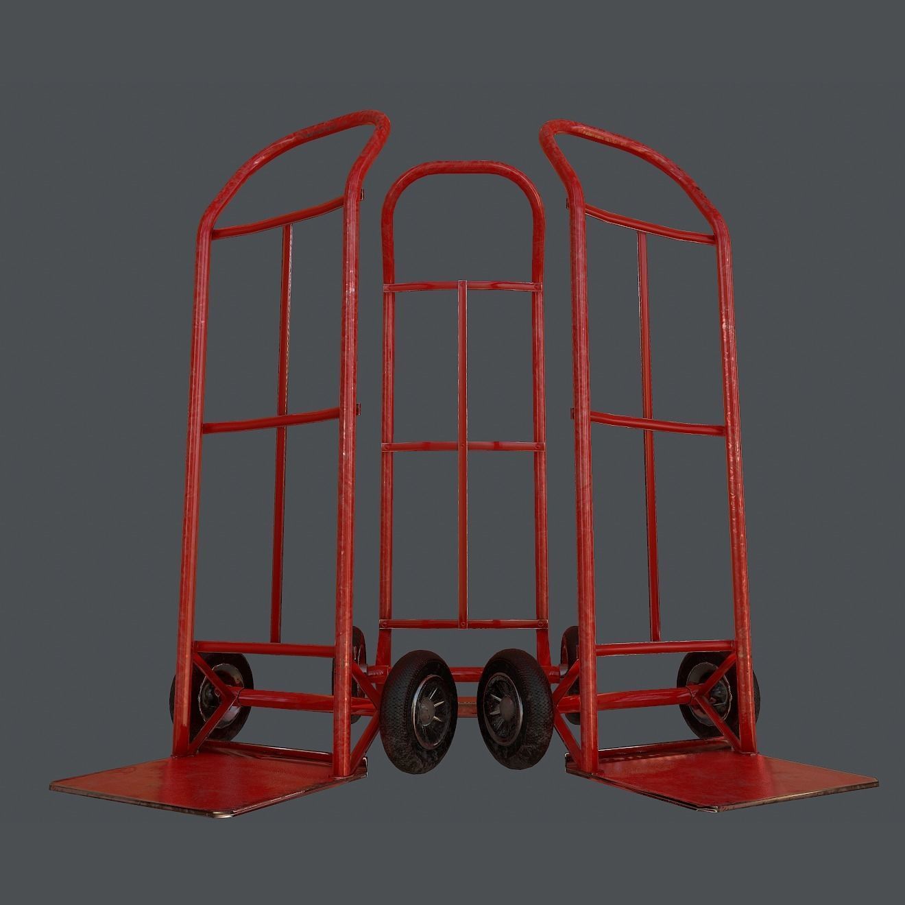 HandTrolley - Low Poly - Game ready hand truck Low-poly 3D model_4