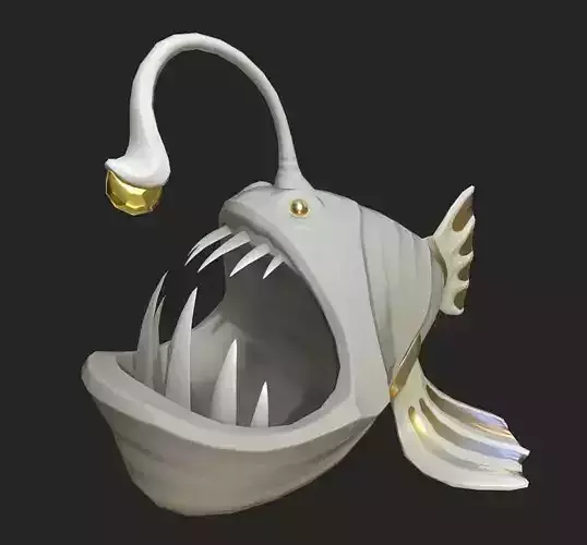 Stylized Anglerfish Statue