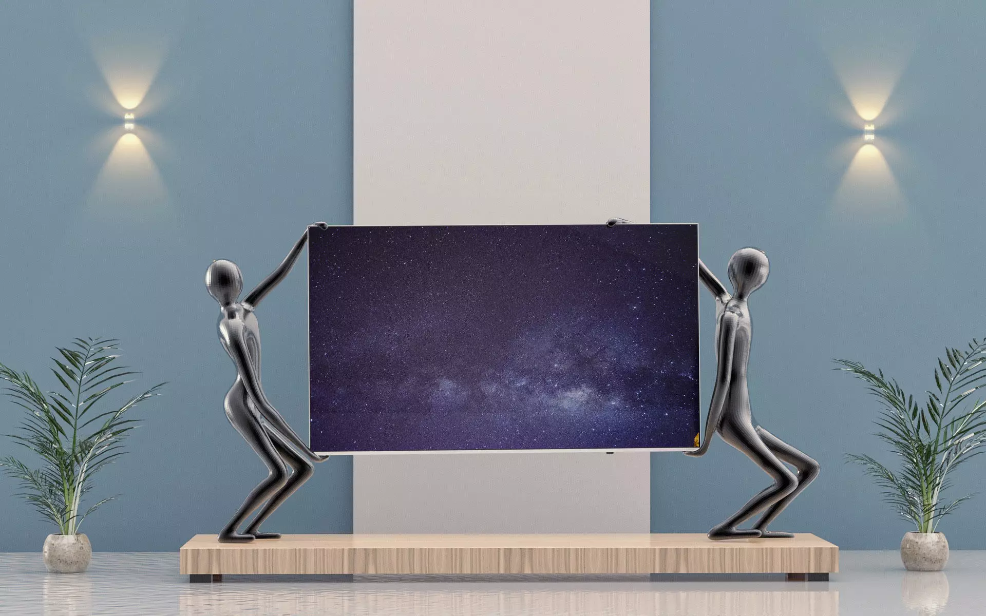 TV Stand Between Two 3D model_0