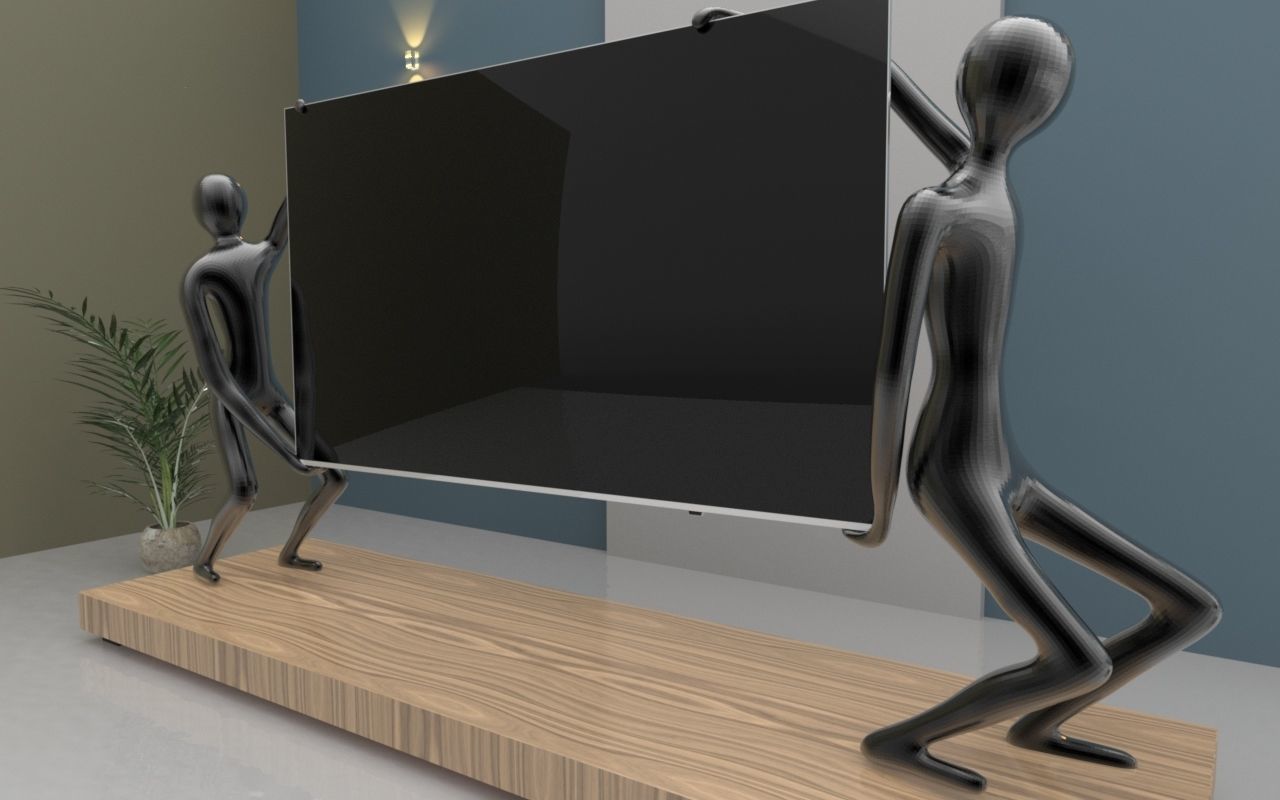 TV Stand Between Two 3D model_2