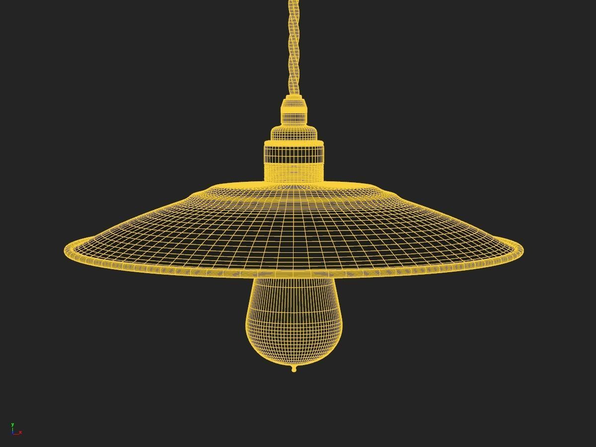 Pendant Lamp Enamel 3D model_3