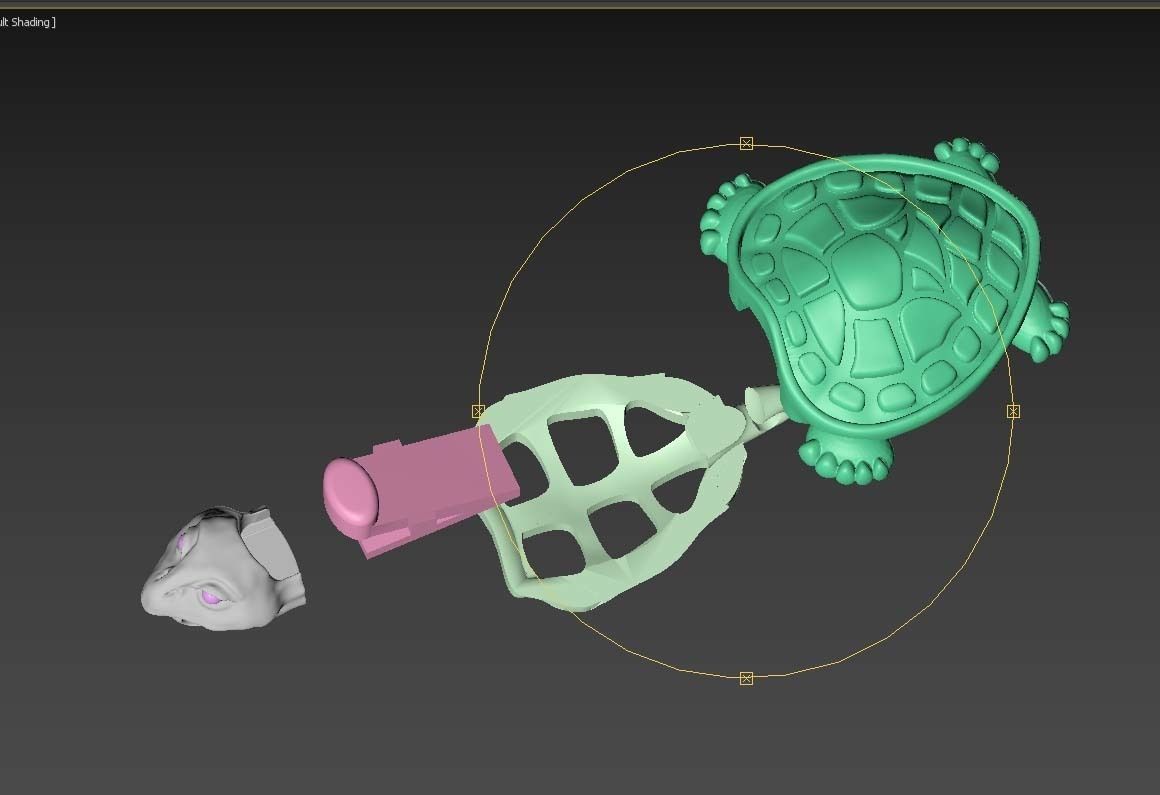 turtle gold plated charm 3D print model_2