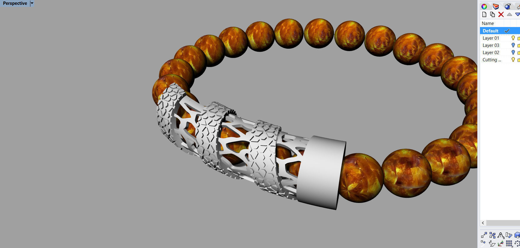 BRACELET WITH STONES  3D print model_10