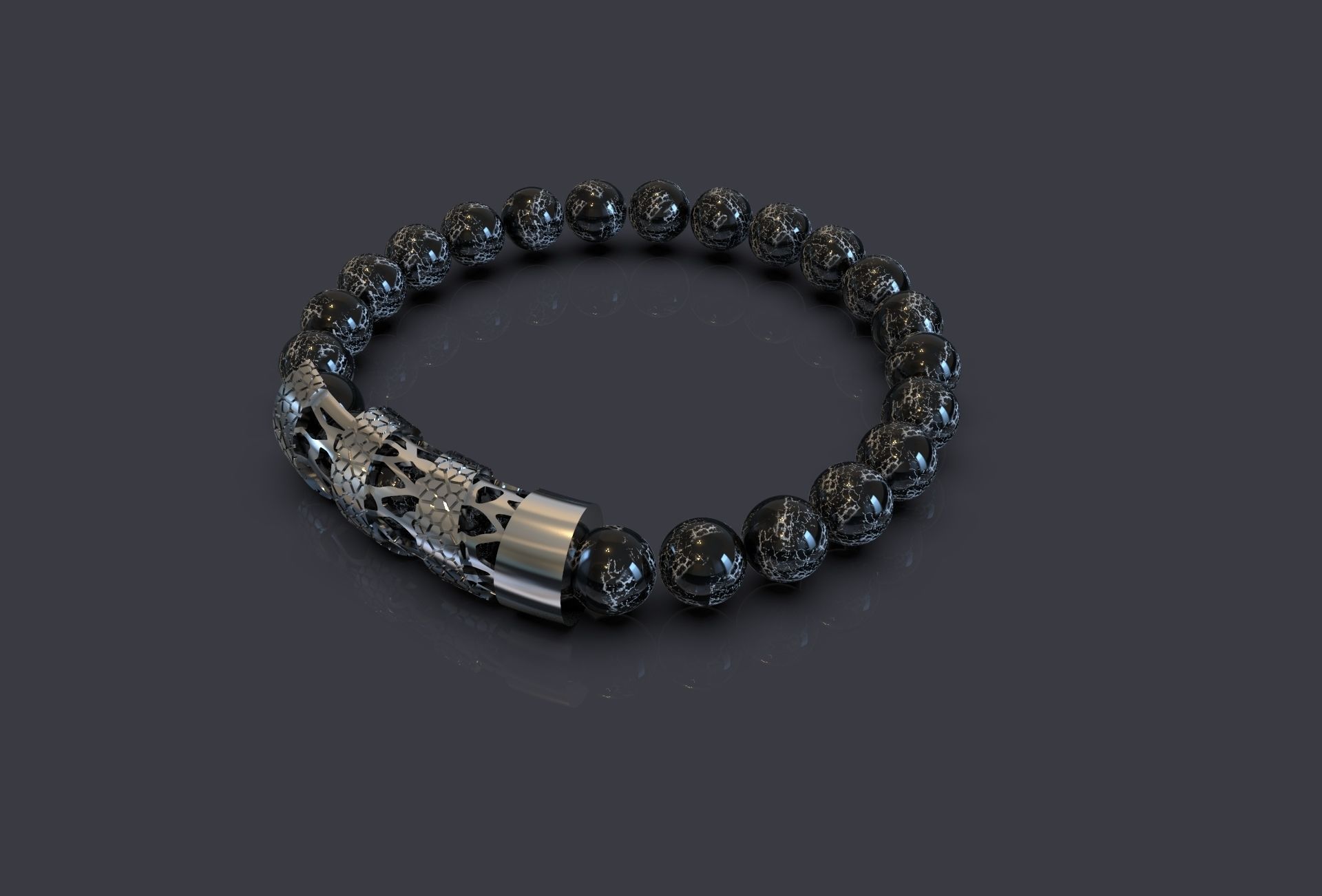 BRACELET WITH STONES  3D print model_1